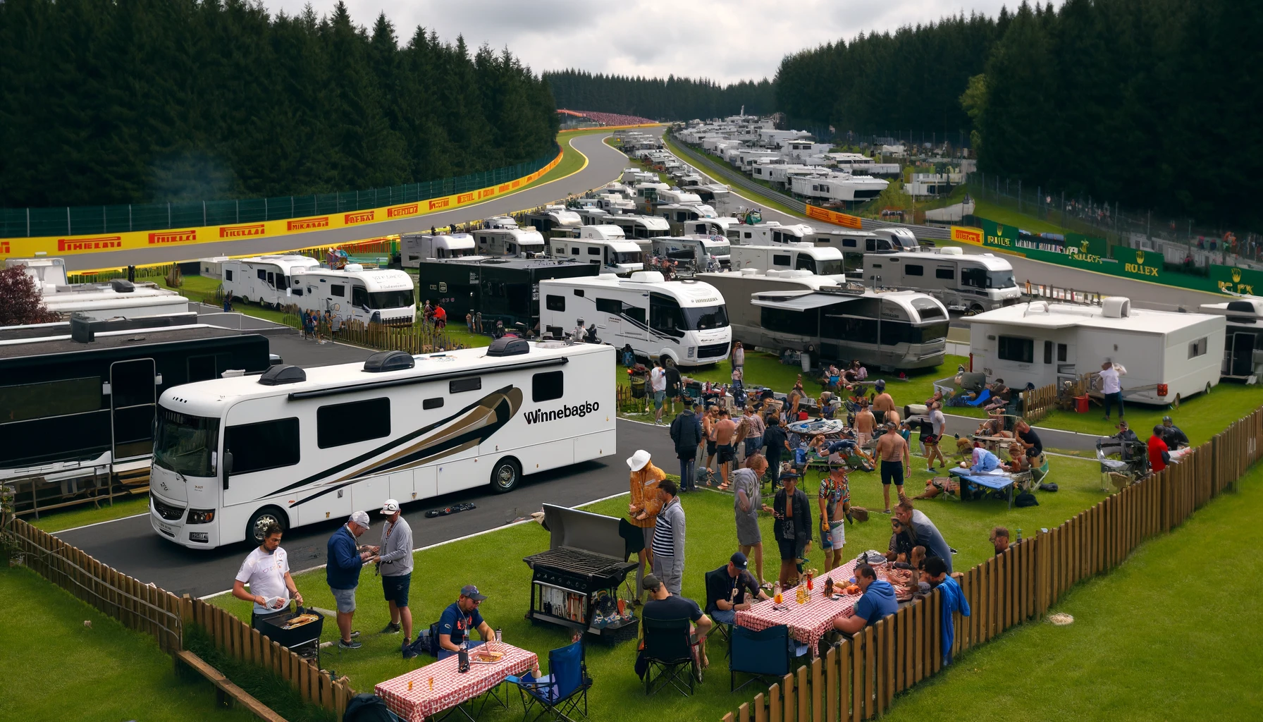 Spa F1 camping scene