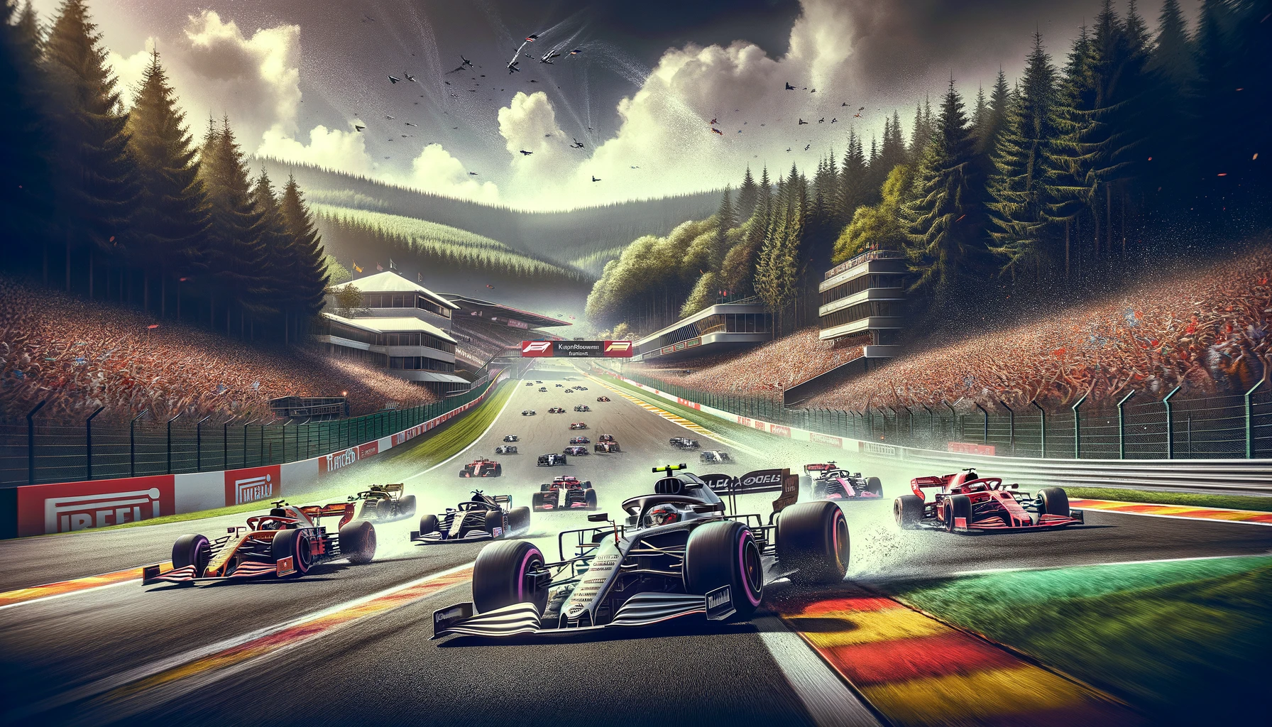Spa F1 race scene